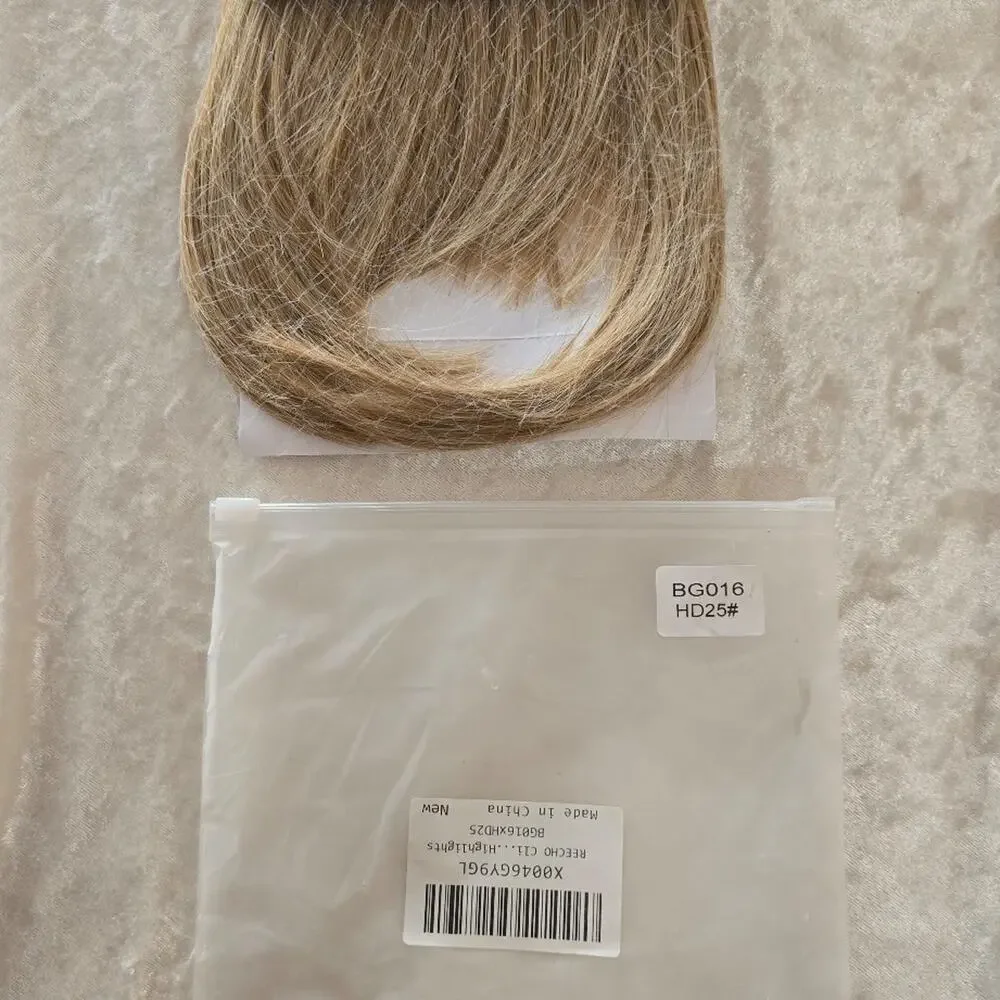 Clip in Bangs Blonde Wispy Fake Bangs